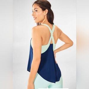 Fabletics Blue and Green Backless Tank Top